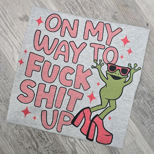 On my way funny frog, graphic tee or Sweatshirt