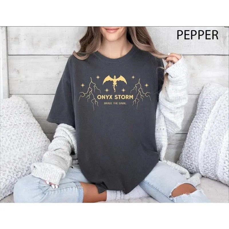 Onyx Storm Shirt, Brave The Dark Sweatshirt, Dragon Lover Tshirt, Fourth Wing Hoodie, Riders Quadrant Tshirt, Fantasy Bookish Gift Tee