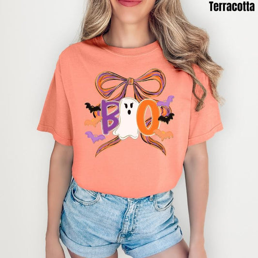 Orange & Purple Painted BOO Comfort Colors T-Shirt 'NLB'