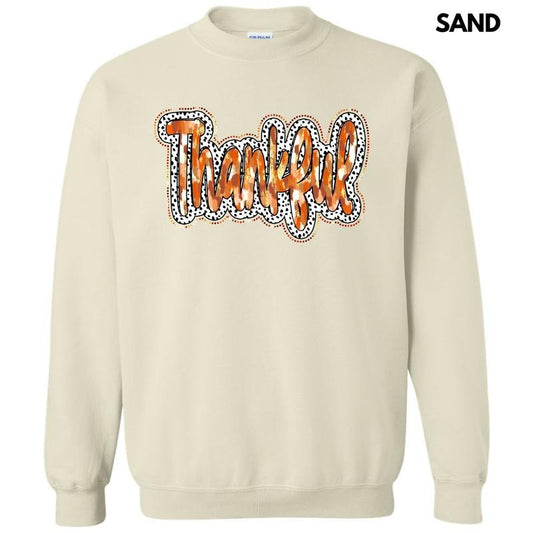 Orange Brushstroke Thankful Sweatshirt 'NLB'