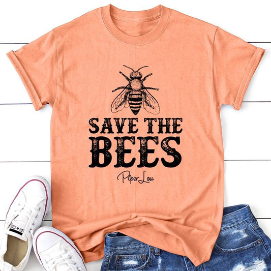 Save The Bees Apparel, Printed In The USA, Tee / Tank / V Neck Gray / White / Blue / Hot Pink / Orange, #sassy #cute #blackprint #100%cotton
