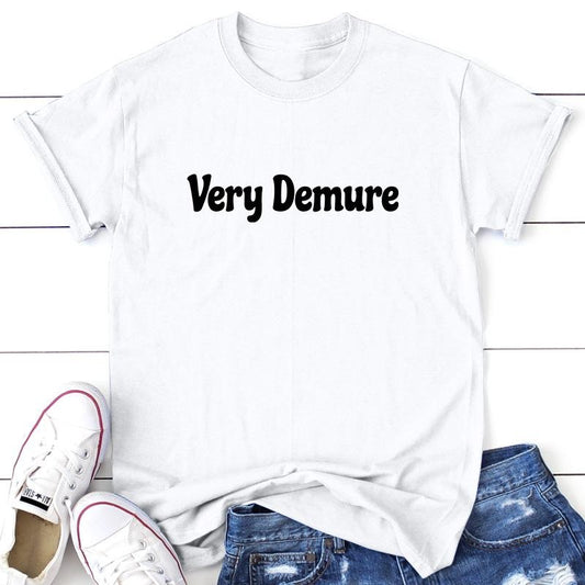 Very Demure Apparel, Proudly Printed In The USA, Tee, Gray / White / Blue / Orange, #sassy #cute