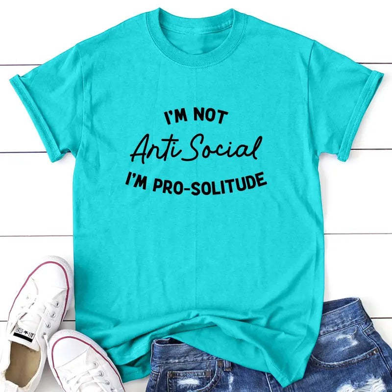 Anti-Social Apparel, Proudly Printed In The USA, Tee, Gray / White / Blue / Orange, #sassy #cute