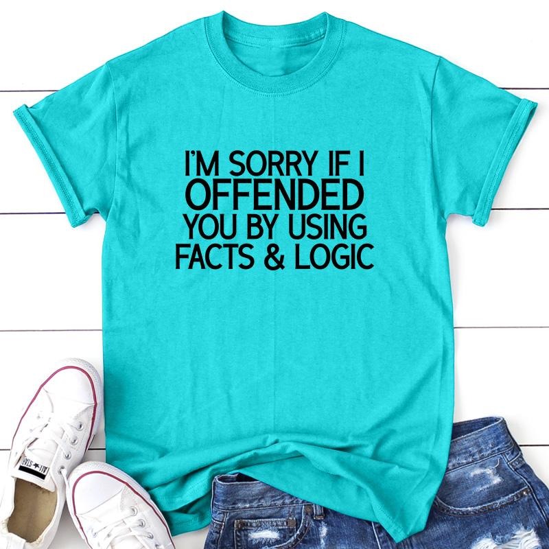 Facts & Logic Apparel, Proudly Printed In The USA, Tee, Gray / White / Blue / Orange, #sassy #cute