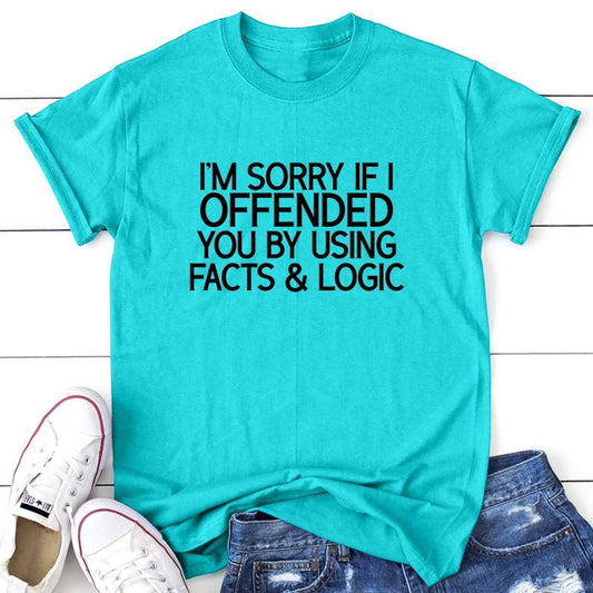 Facts & Logic Apparel, Proudly Printed In The USA, Tee, Gray / White / Blue / Orange, #sassy #cute