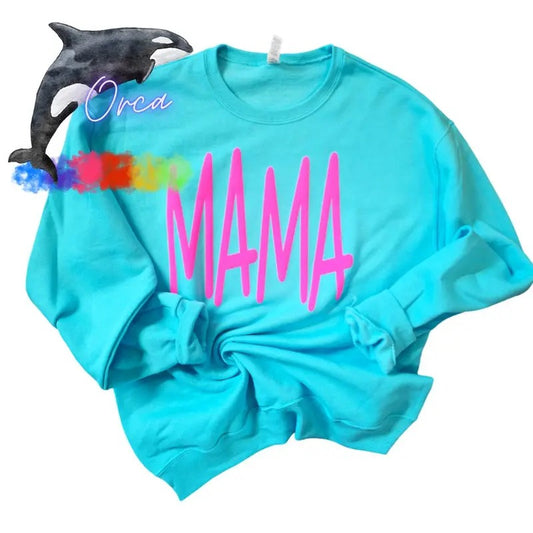 Orca ~ Unisex Sweatshirt with Puff ~ Custom Wording ~ Small - 4XL