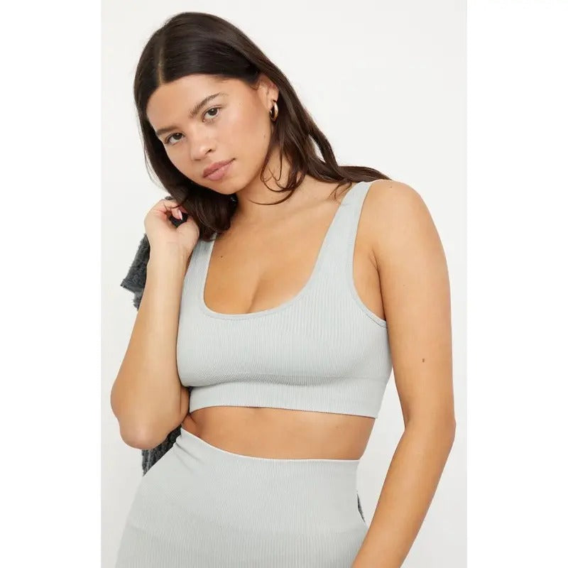 PAC 1980 Women's Active Seamless Ribbed Sports Bra
