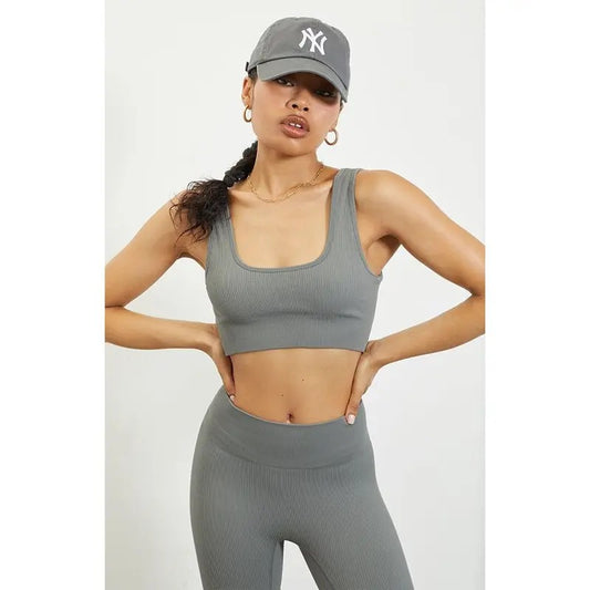 PAC 1980 Women's Active Seamless Ribbed Sports Brastyle{n002}2