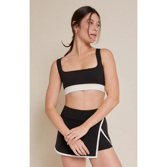 PAC 1980 Women's PAC WHISPER Active Black Double Bias Sports Bra