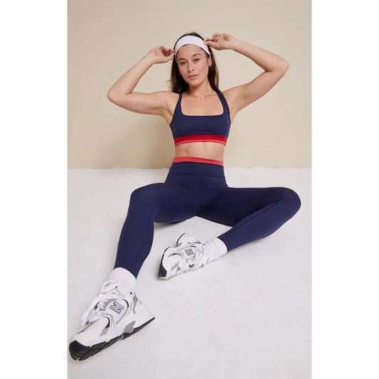 PAC 1980 Women's PAC WHISPER Active Navy Double Bias Sports Bra