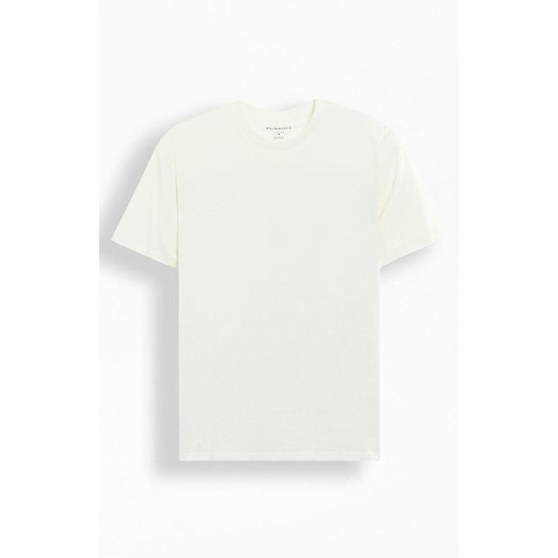 PS Basics Men's Cream Reece Regular T-Shirt