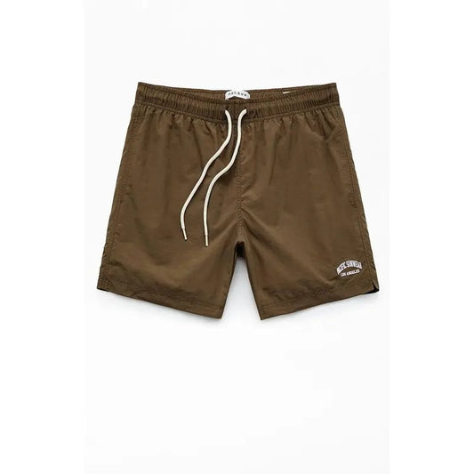 PacSun Men's Brown Collegiate 6" Swim Trunks