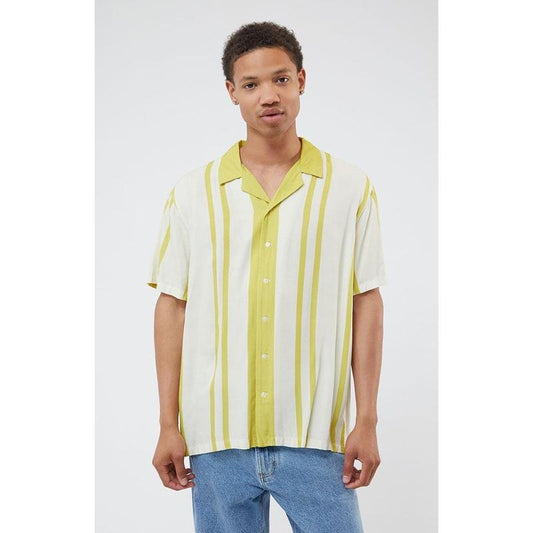 PacSun Men's Gold Nouveau Stripe Woven Camp Shirt