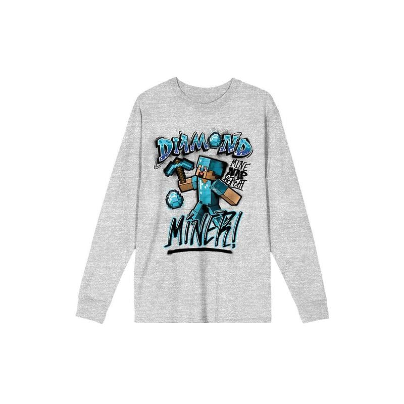 PacSun Men's Minecraft Diamond Miner Long Sleeve T-Shirt - Multicolor