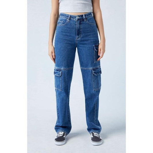 PacSun Women's Dark Indigo '90s Boyfriend Cargo Jeans