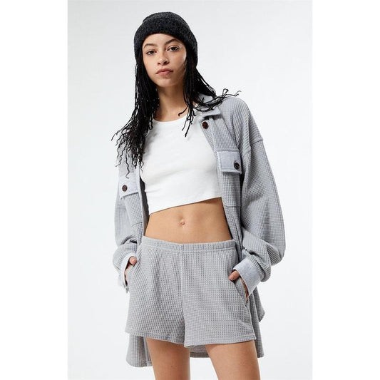 PacSun Women's Easy Mini Waffle Knit Lounge Shorts
