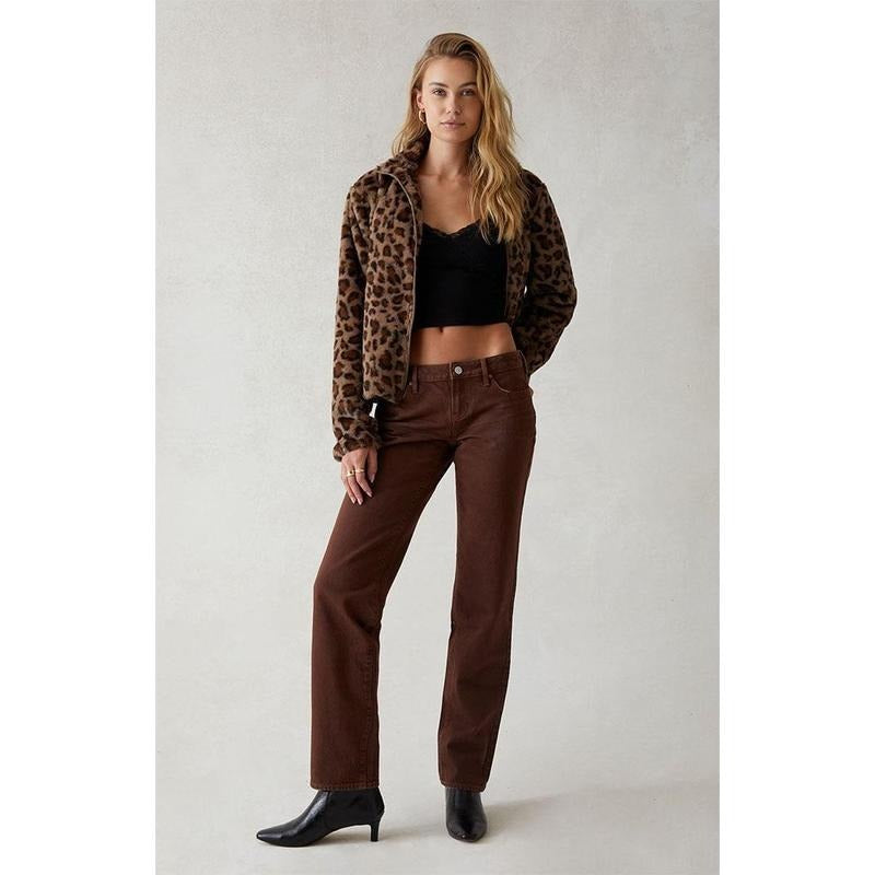 PacSun Women's Eco Brown Low Rise Straight Leg Jeans