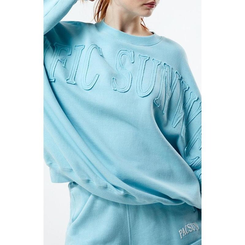 PacSun Women's Pacific Sunwear Applique Crew Neck Sweatshirt