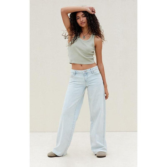 PacSun Women's Stretch Light Indigo Low Rise Baggy Jeans