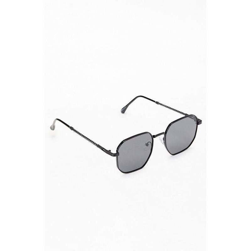 Pacsun Men's Black Metal Rectangle Frame Sunglasses