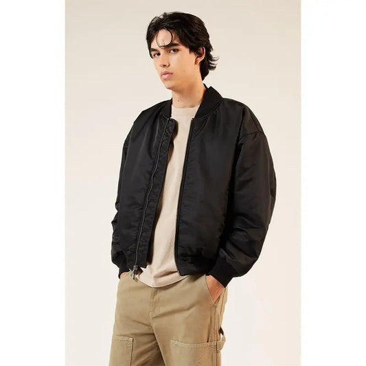 Pacsun Men's Black Nylon Bomber Jacket
