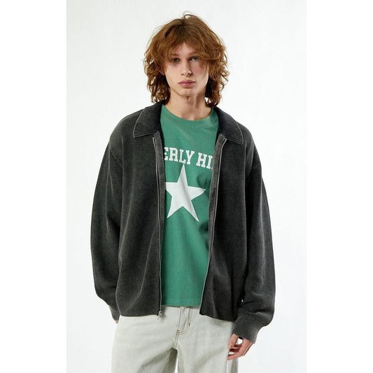 Pacsun Men's Black Zip Up Sweater