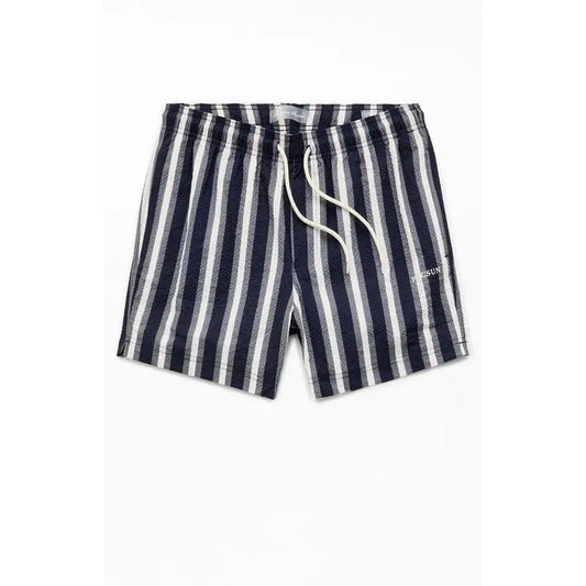 Pacsun Men's Boardwalk Striped Seersucker 4.5'' Swim Trunks