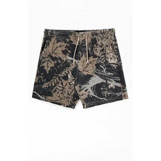 Pacsun Men's Brown Camo Fleece Volley Sweat Shorts