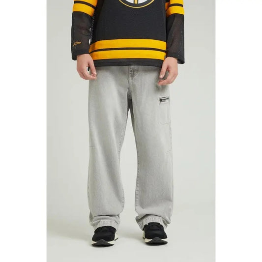 Pacsun Men's Gray Zip Baggy Jeans