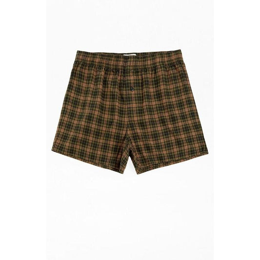 Pacsun Men's Green Plaid Boxer Shorts
