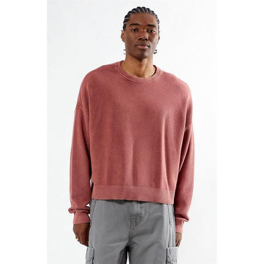 Pacsun Men's Red Textured Crew Neck Sweater