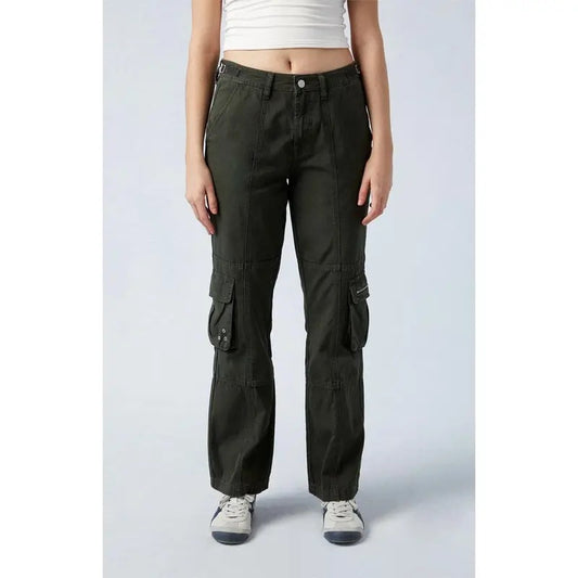Pacsun Women's Army Green Mid Rise Vintage Bootcut Pants