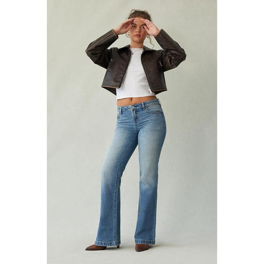 Pacsun Women's Jade Low Rise Bootcut Jeans Light Blue Tint