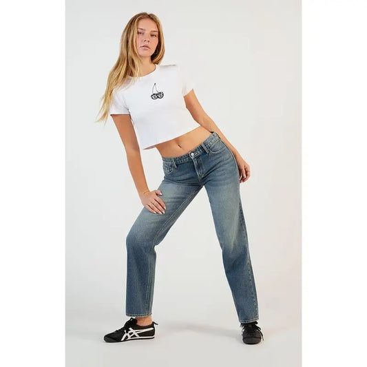 Pacsun Women's Jordyn Low Rise Straight Leg Jeans Medium Indigo Tint
