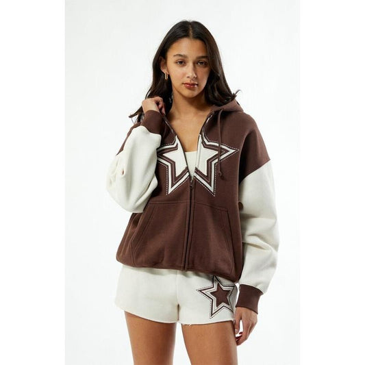 Pacsun Women's Starred Full Zip Hoodie