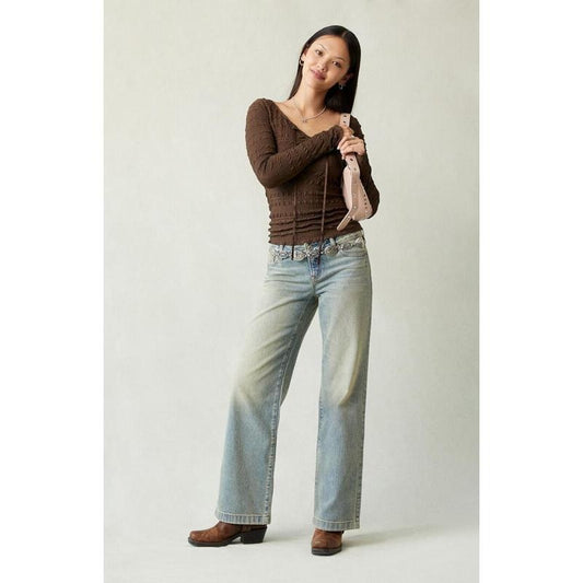 Pacsun Women's Zoe Low Rise Girlfriend Jeans Light Blue Tintstyle{n002}2