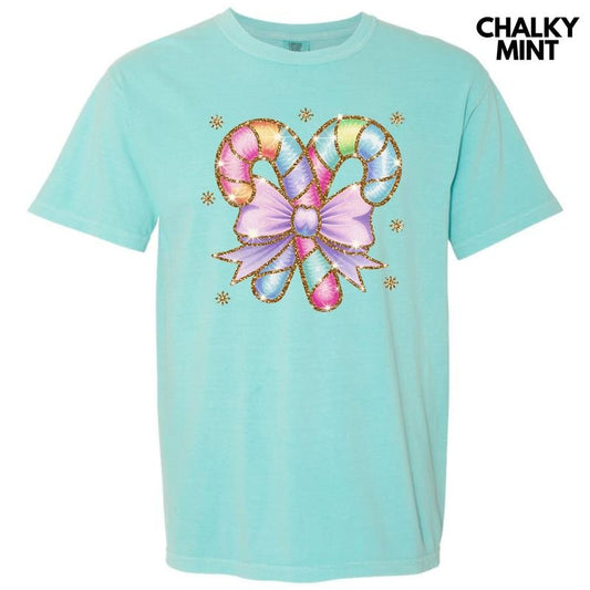Pastel Candy Canes Comfort Colors T-Shirt 'NLB'