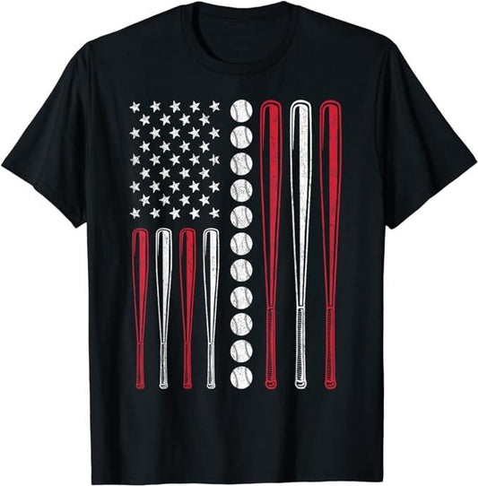 Patriotic Shirts For Men, Patriotic Baseball 4th Of July Men USA American Flag T-Shirt Menswear Top Casual Cotton Basic Fashion