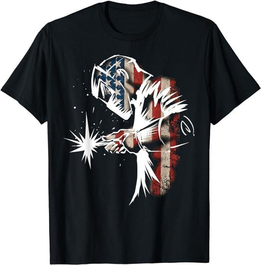 Patriotic Shirts For Men, USA Patriotic Welder Gift T-Shirt Menswear Casual Cotton Fashion Top