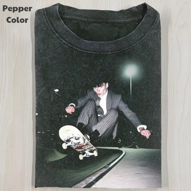 Peaky Blinders Vintage Graphic Tee, Tommy Shelby Skateboarding T-Shirt, TV Series Tee, Unisex Meme Cringe Funny Shirt, Menswear Womenswear Streetwear Cotton Comfort