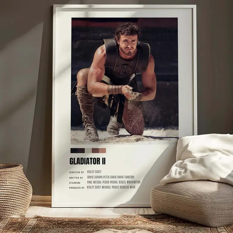 Pedro Pascal and Paul Mescal Gladiator 2 Print, Trendy Wall Art, Room Posters For Decoration, Vintage Movie Poster, Printable Retro Posters