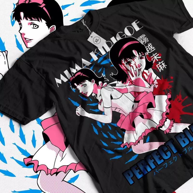 Perfect Blue Anime T-shirt & Sweatshirt, Mima Kirigoe Waifu Cute Girl Graphic Tee, Vintage Oversized Unisex Streetwear, Manga Gift For Men Women