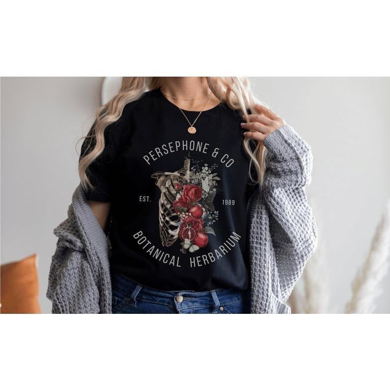 Persephone Greek Mythology Pomegranate Shirt Dark Academia Hades Booktok Light Academia Clothing Dark Cottagecore Greek Bookish Poet Shirt