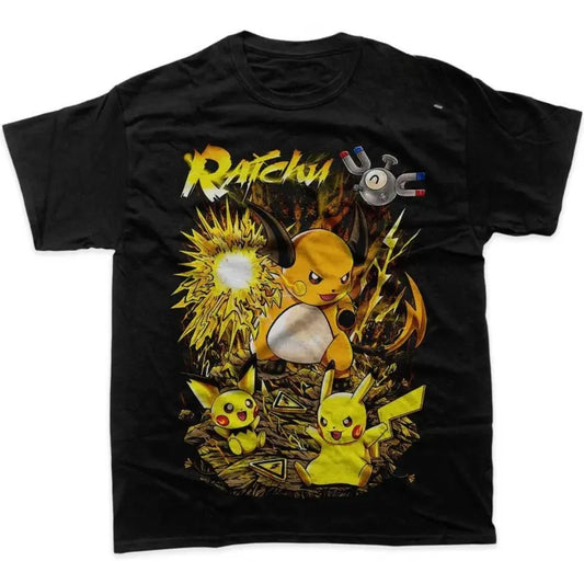 Pikachu Shirt, Raichu Shirt, Pokemon T-Shirt, Anime Shirt, Graphic Tee, Men's Vintage Tees,  Gift For man, gift for her Menswear Top