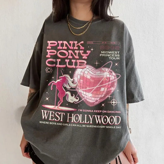 Pink Pony Club Comfort Colors Shirt, Pink Pony Girl Tee, Midwest Princess Tour Shirt, Sapphic Lesbian Shirts