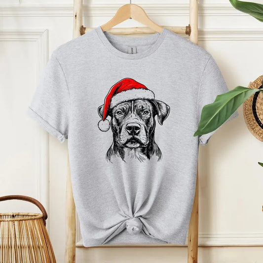 Pitbull, Santa, Dog, Christmas, Dog Lover, Pet T-Shirt, Soft Style Tee, Women's Graphic Tshirtstyle{n002}2