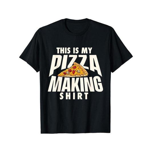 Pizza Lover's Delight: Men's Cotton T-Shirt with Unique Pizza Print - Casual, Stretchy & Machine Washable for All Seasons made in usa