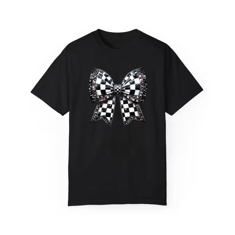 Plaid Coquette Bow Shirt, Coquette Checkered Bow Shirt, Fall Shirt, Retro Checkered Bow Shirt, Girly Fall Shirt