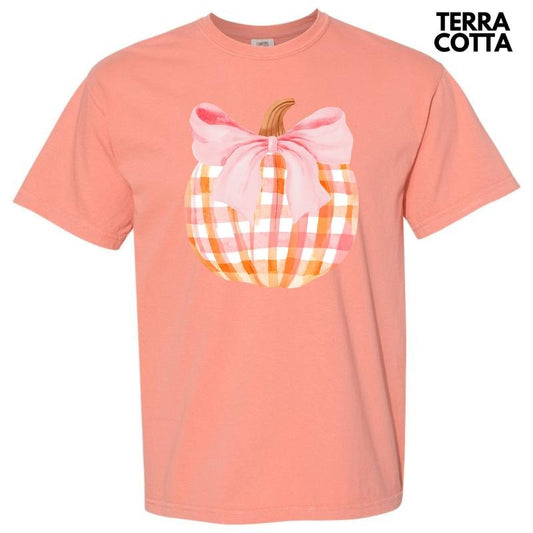 Plaid Pumpkin Coquette Comfort Colors T-Shirt 'NLB'