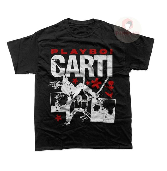 Playboi Carti Unisex T-Shirt - Whole Lotta Red Album -Rap Music Poster (only Black)